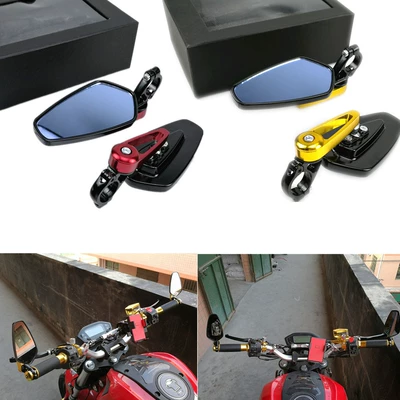 Motosiklet CNC Modifiyə Arxa Güzgü, Universal Mavi Şüşə Güzgü