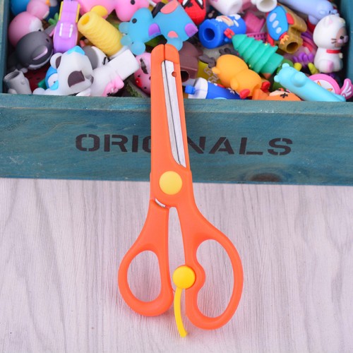 Children's safety scissors for paper cutting with blade scissors for toddlers anti-pinch elastic plastic student handmade small scissors wholesale