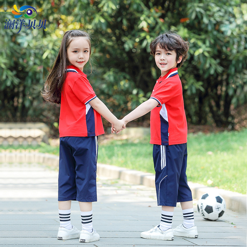 瀾洋貝貝幼兒園園服夏裝新款小學生班服團體服表演服運動服潮批發