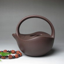 宜兴高档原矿紫泥紫砂壶阴阳太极提梁壶名家全手工大容量茶壶茶具