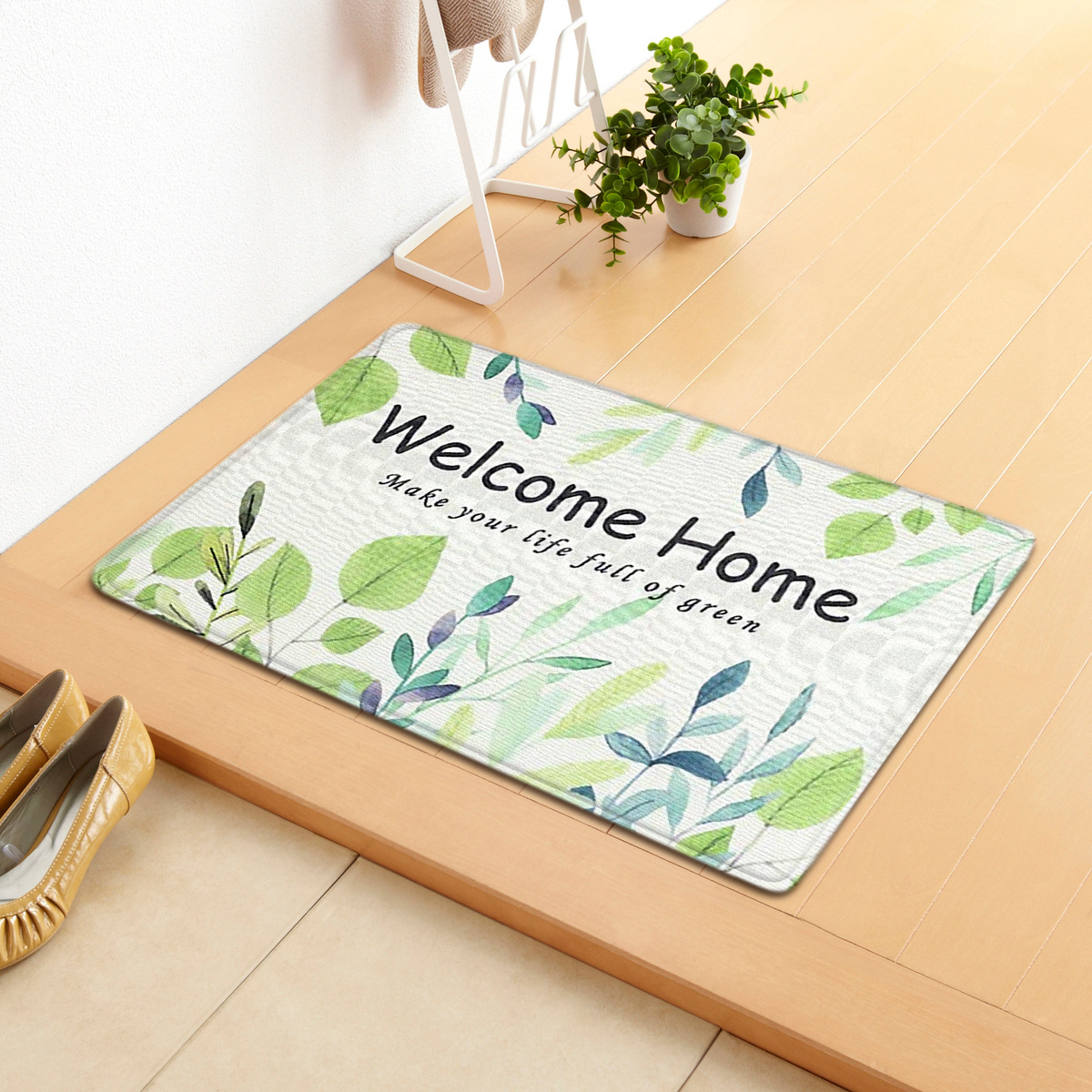 Entrada de bienvenida pequeña alfombra de piso transfronterizo absorbente antideslizante alfombra de piso baño dormitorio sala de estar puerta alfombra de bienvenida