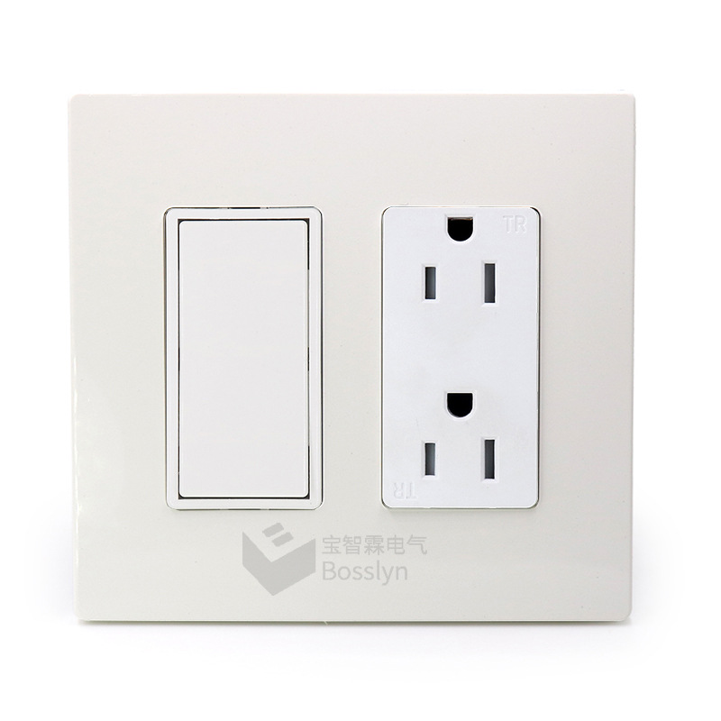 宝智霖厂家现货供应美标5-15双联插座 美国家庭墙面插座