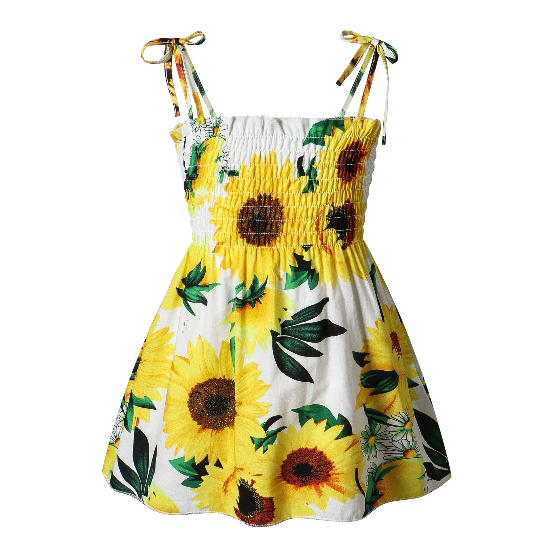 Girls' Summer Princess Slip Dress, Floral & Cherry Prints, Sizes for 90–130 cm