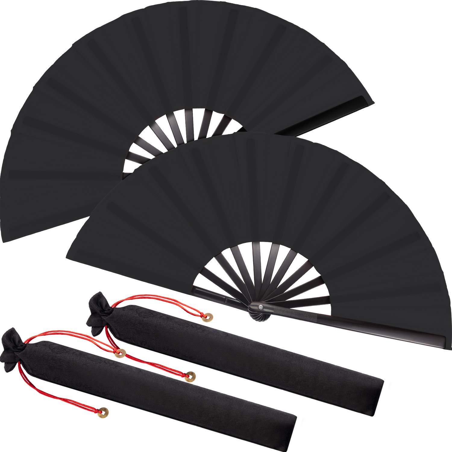 33cm de plástico Kung Fu fan Amazon Venta caliente ventilador de sonido ventilador de artes marciales puede agregar logotipo puede ser equipado con ventilador bolsa blanco