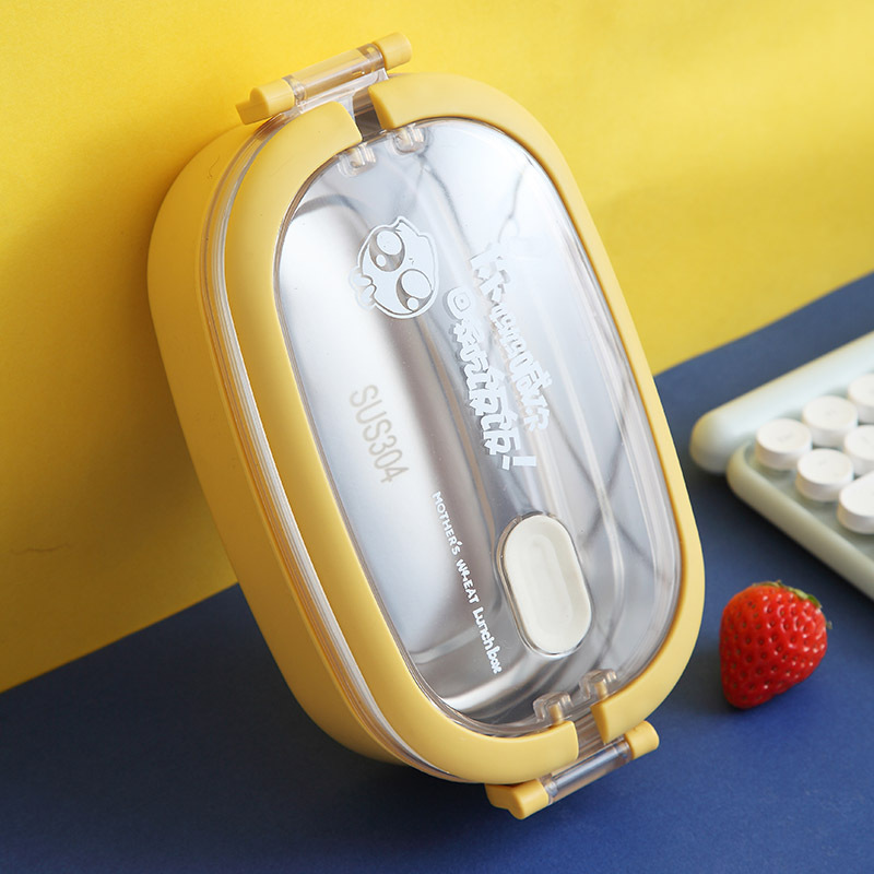 Lonchera de acero inoxidable 304, lonchera bento de plástico, lonchera de 2 niveles, lonchera multicapa para conservar la frescura