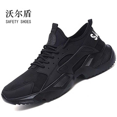 Cross-border new labor protection shoes for men in summer, lightweight, soft and breathable safety shoes, anti-smash and anti-puncture work shoes, steel toe caps