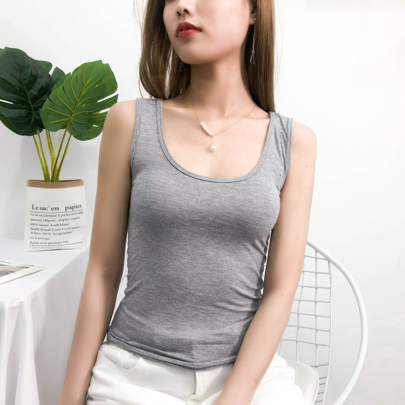 Spring and Summer New Women's Base Layer Tank Top, Modal Cotton Summer Outerwear, Slim Fit Versatile Underwear Camisole