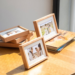 Solid wood photo frame setting table 6 inches 7 8 10 inches A4 family portrait wall hanging children's photos plus printing to make photo frames