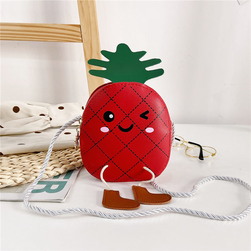 2020 nueva moda Linda piña hombro crossbody estilo coreano bebé accesorios monedero para niños y niñas