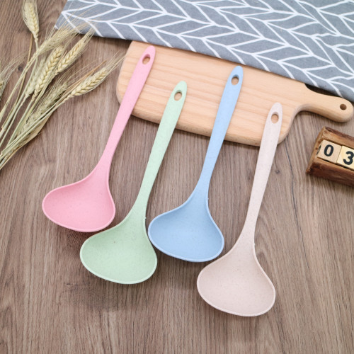 Wheat straw rice soup spoon household long handle thickened large porridge spoon kitchen plastic kitchen utensils porridge spoon