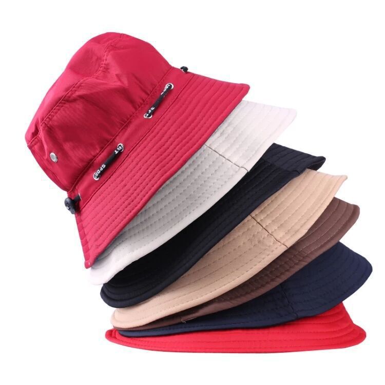 Small eaves fisherman hat construction site dustproof breathable hat men's travel fashion hat printable logo word wearing rope fisherman hat
