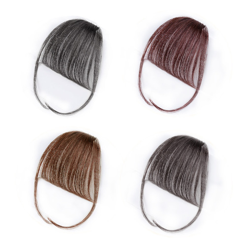 Xuchang wig bangs real hair fake bangs manufacturer wholesale mini invisible full hand-woven air bangs wig piece for women