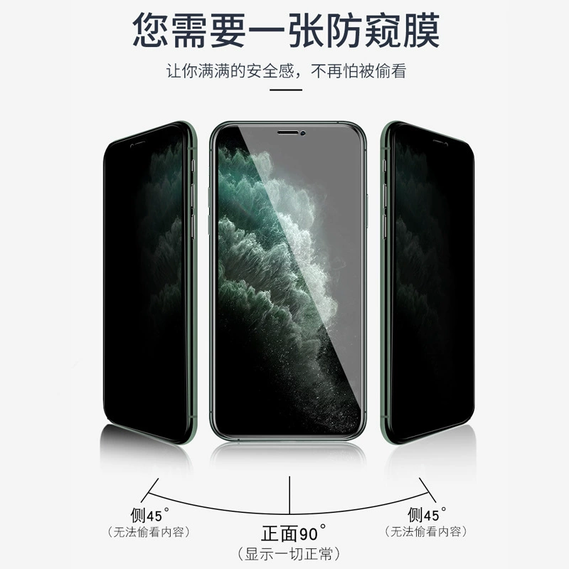 Подходящий защитный плёнка для экрана Apple iPhone 16/15/13Pro/Max/11, полное покрытие, фиолетовый свет, анти-щуривание, закалённое стекло