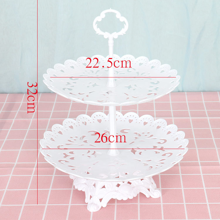 Estilo europeo de tres capas bandeja de la torta merienda estante plato de fruta cumpleaños decoración del partido suministros boda postre Mesa estante de la torta