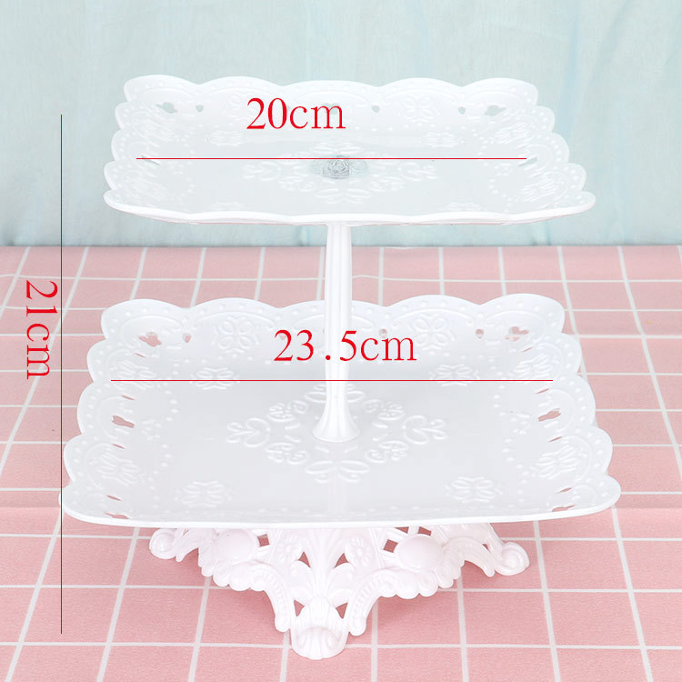 Estilo europeo de tres capas bandeja de la torta merienda estante plato de fruta cumpleaños decoración del partido suministros boda postre Mesa estante de la torta