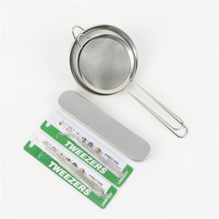 Thickened tweezers, stainless steel bird's nest hair picking tools, three-piece set, artifact clip, hair clip, filter filter set wholesale
