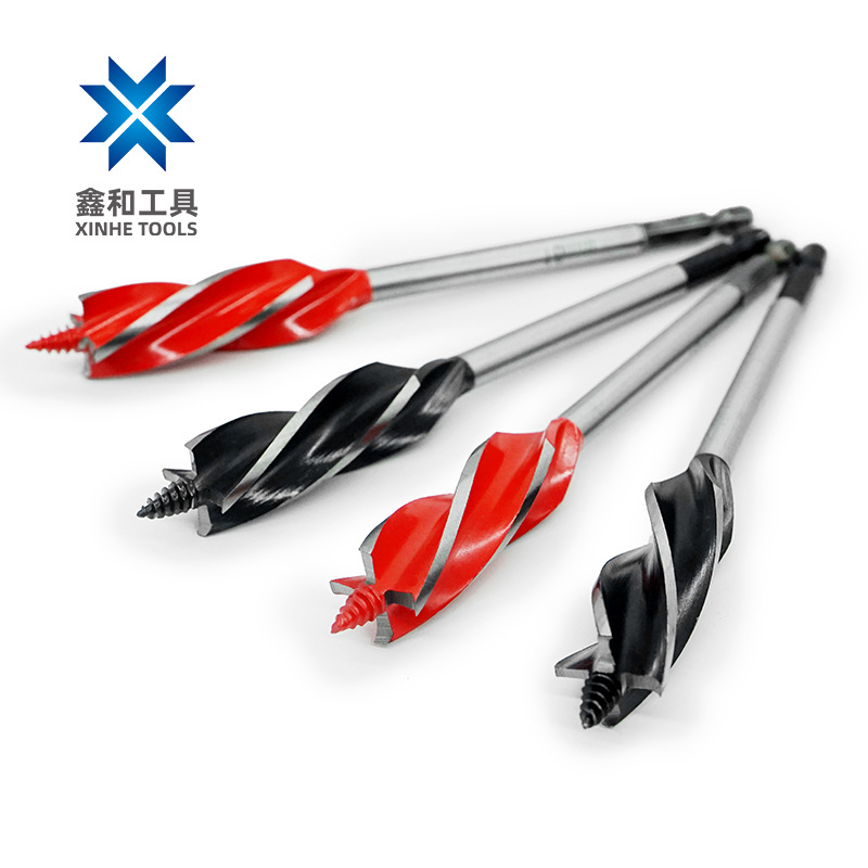 四槽四刃支罗木板打孔器 门锁抽屉木工开孔器 六角柄快速接头钻头