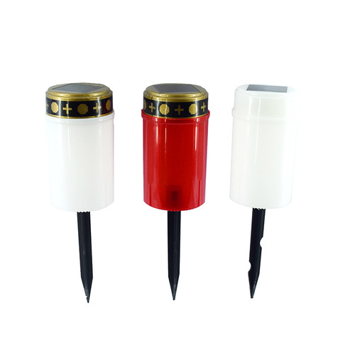Solar induction cemetery light, outdoor waterproof LED candle light, cross-border direct sales for worshiping graves and inserting ever-burning lamps