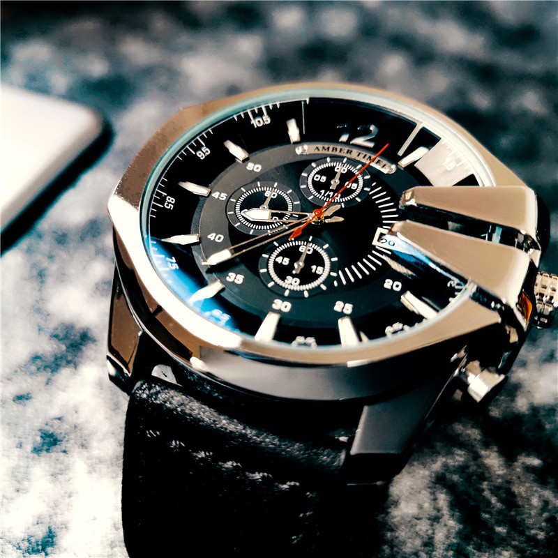 Bernstein zeit heißer verkauf quarzuhr blau licht gold objektiv wasserdicht kalender voll automatische herren uhr pin schnalle business herren uhr_voghion.com