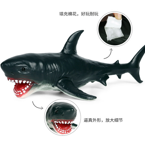 Simulated marine animal model children's soft rubber killer whale great white shark beluga blue whale dolphin sperm whale toy ornaments