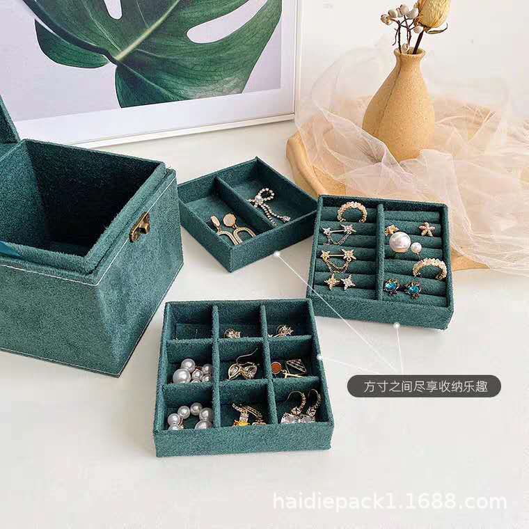 工厂批发家用耳钉耳环戒指饰品收纳盒公主款欧式三层珠宝首饰盒