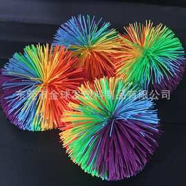 厂家直销 硅胶丝毛毛球 拉丝球 皮筋毽子 koosh  ball  硅胶丝球