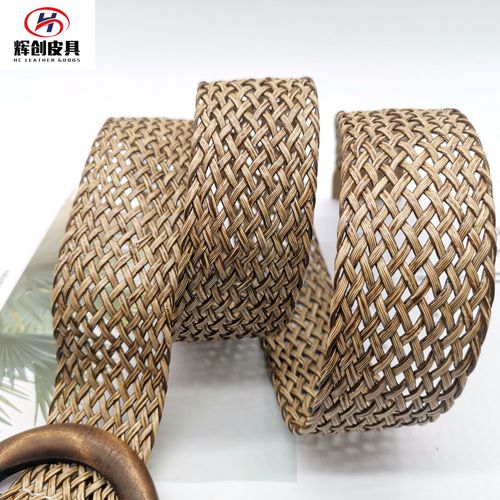 Wooden buckle Korean style trendy woven punch-free webbing fashion trend simple versatile casual decorative belt