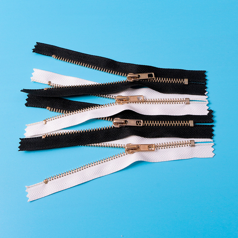 5号浅金拉链闭口拉链厂家现货直销静音顺滑闭口拉链【当天发货】