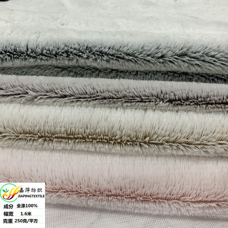 现货刮底刷花PV绒褪白 双色小兔毛仿雕印南韩绒 玩具狗窝家纺绒布