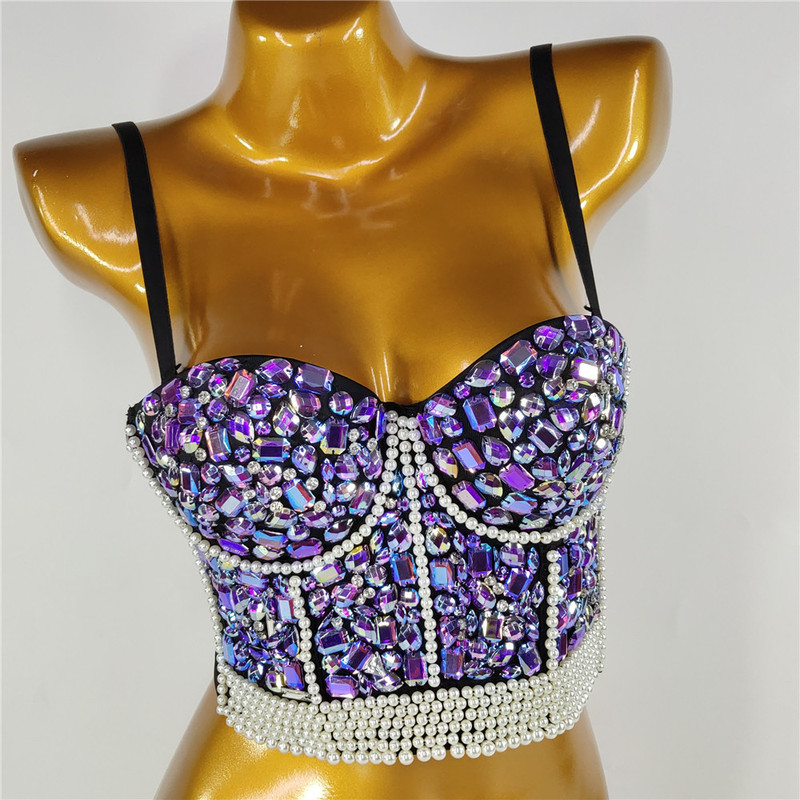 2021 New Cross-Border Women's Clothing Amazon Vest with Rhinestones and Beads, Tube Top Outerwear, European and American Style Tank Top for Women