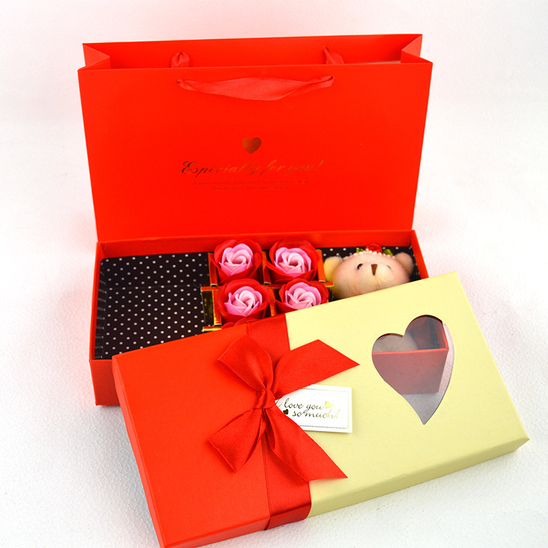 6朵香皂花礼盒货源礼品盒批发玫瑰花饰品首饰礼物包装盒创意礼盒