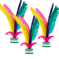 Feather shuttlecock adult fitness kindergarten shuttleball chicken feather keychain kickable kick feather shuttlecock kick flower shuttlecock leather bottom
