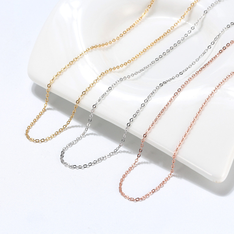 Carefully Selected Huasheng S925 Silver Necklace 1.1 Polished Chain Women's Cable Chain Factory Direct Sales Wholesale