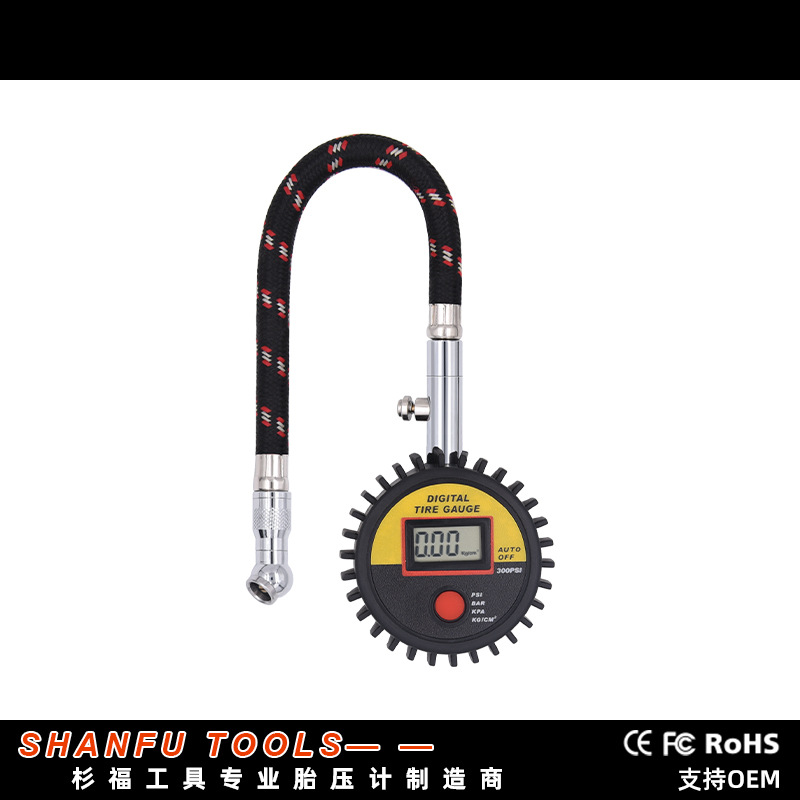直销高精密测汽车轮胎数显胎压计 LED液晶显示电子气压表胎压表