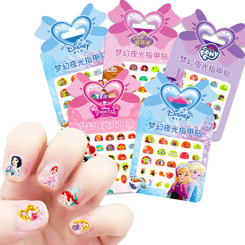 Disney Glow-in-the-Dark Nail Stickers Frozen Kids Nail Art Stickers