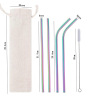 Metal handheld straw stainless steel, set, ecological milk tea, wholesale