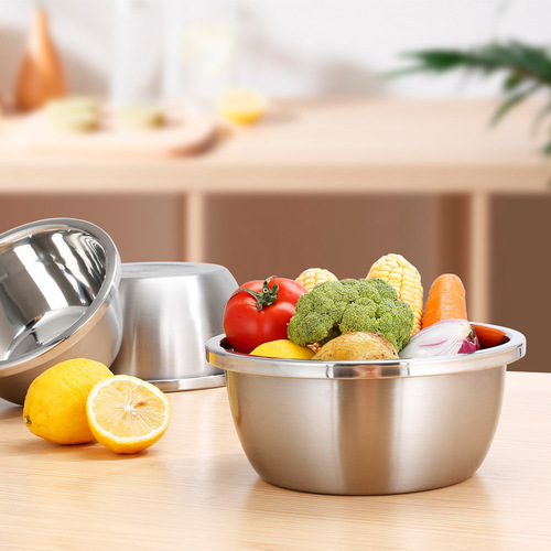 304 thickened stainless steel basin seasoning jar household kitchen drain basin wash basin rice washing basin egg beating and basin rice sieve