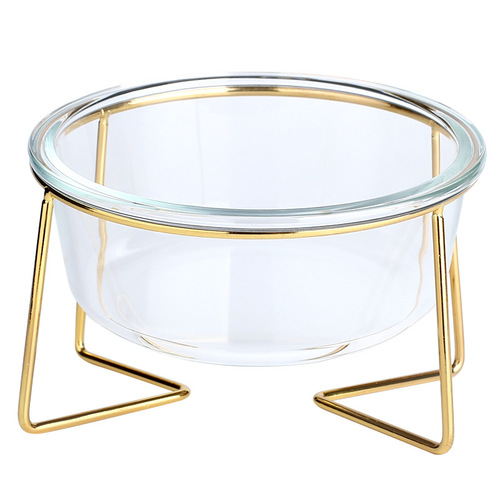 Cat bowl with slanted mouth, tilted glass pet bowl, cat food bowl, cat food bowl, cat rice bowl, dog food bowl, cervical vertebra protection high feet