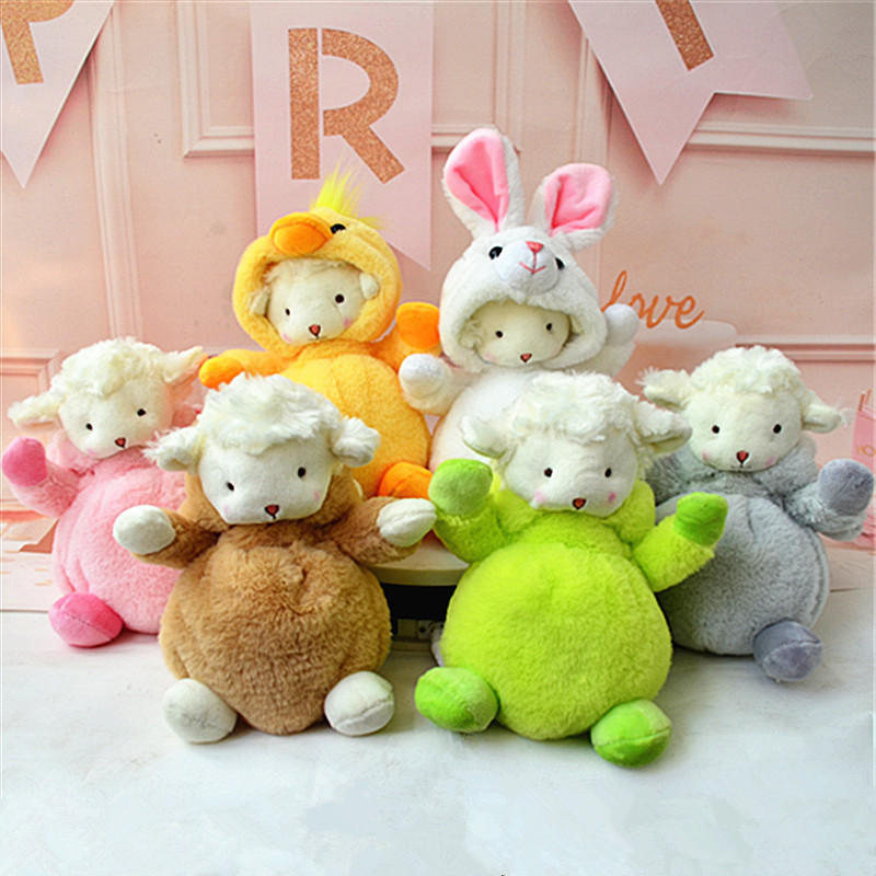 Muñeco de peluche de cordero transformado auténtico, muñeco de oveja pequeño, adorno, muñeco para niña, regalo de cumpleaños, súper suave