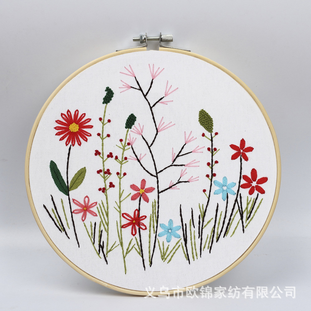 Bordado transfronterizo bricolaje paquete de material hecho a mano fragante flores y plantas serie de flores bordado europeo traje de costura