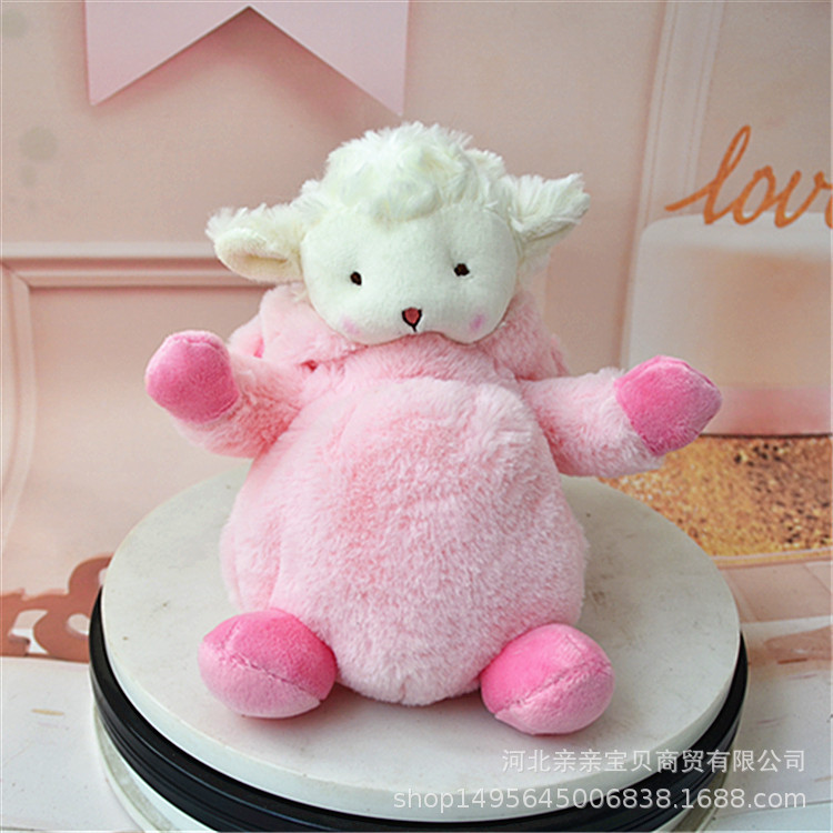 Lindo juguete de felpa de oveja de transformación neta muñeca de cordero rojo conejo blanco muñeca de cerdo rosa muñeca de trapo familia feliz al por mayor