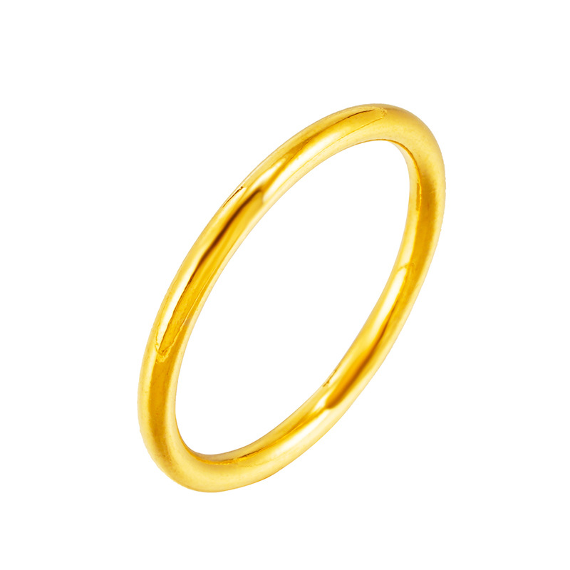 Clásico brillante antiguo patrimonio anillo llano Vietnam arena oro hembra cobre chapado en oro real anillo de la cola anillo ventas directas de la fábrica