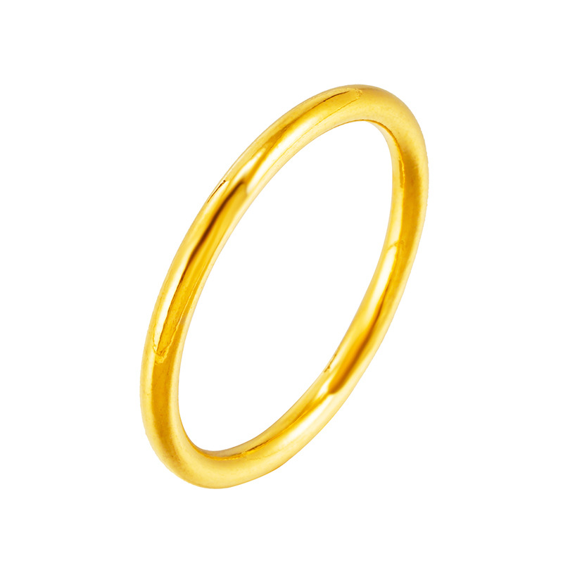 Clásico brillante antiguo patrimonio anillo llano Vietnam arena oro hembra cobre chapado en oro real anillo de la cola anillo ventas directas de la fábrica