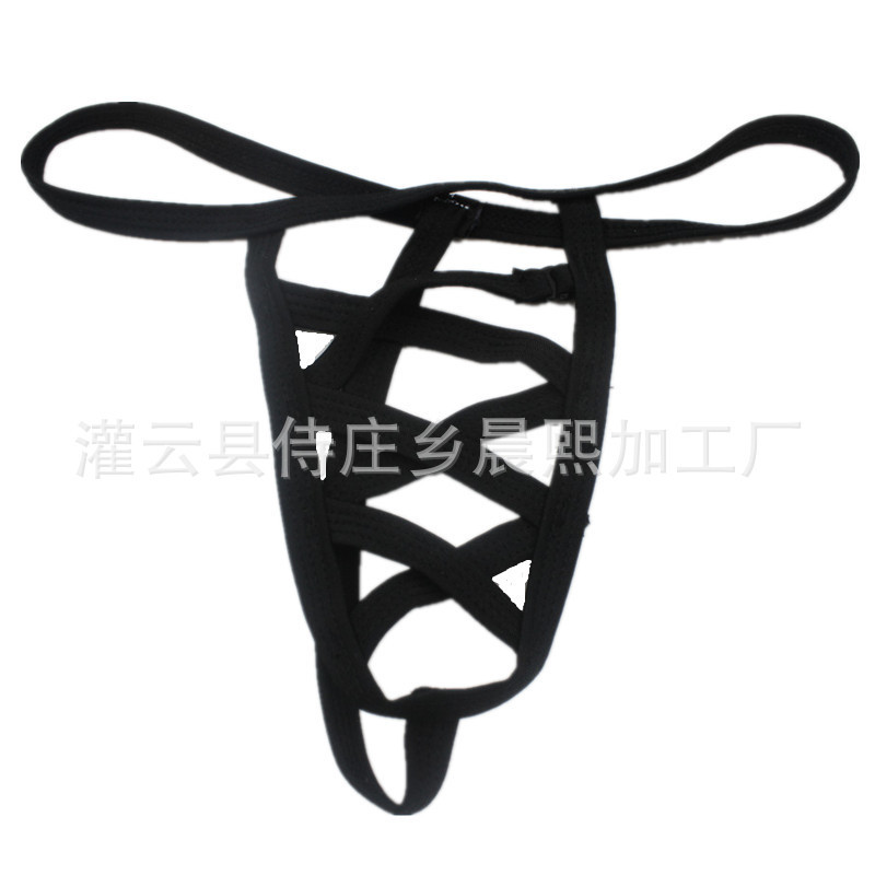 Men's Cross-String Thong Underwear, Sexy Hollow-Out Design, Fashionable String Thong, New Style, Wholesale Dropshipping