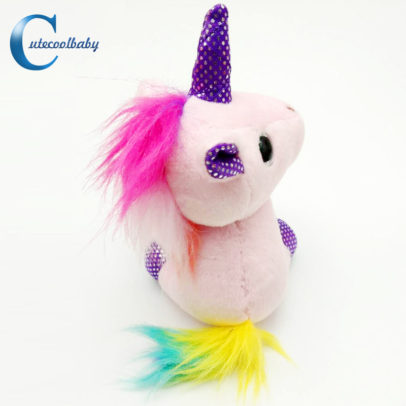 Nueva felpa Snap anillo muñeca de la muñeca de peluche de juguete unicornio lindo divertido regalo de cumpleaños pulsera Snap