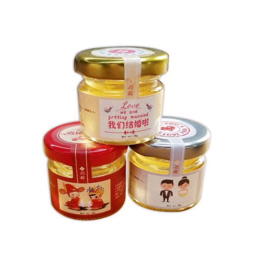 Manufacturer wholesale glass honey bottle 25g transparent wedding candy honey bottle jam bottle bird's nest bottle small glass bottle