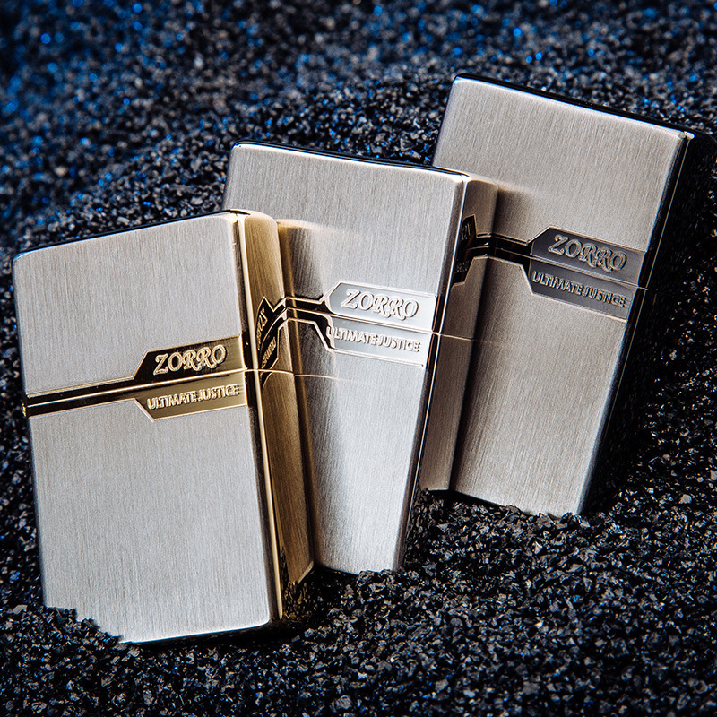 Zorro lighter logo original copper plate gold drawing pure copper windproof kerosene lighter narrow machine manufacturers wholesale