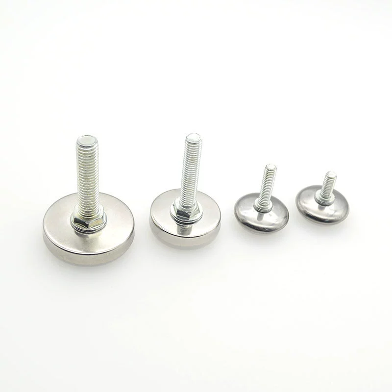 BaoLiShi Stainless Steel Adjustable Furniture Feet with White Base, M6/M8/M10 Threads, 15–40mm Heights