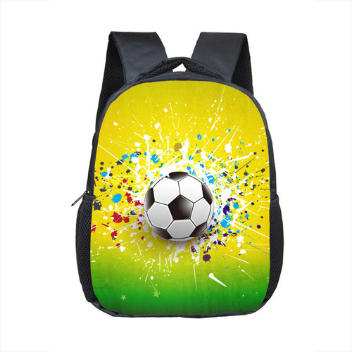 Football Print Fashion Kindergarten Backpack Children Homework Reduction Polyester Dual Shoulder Bag