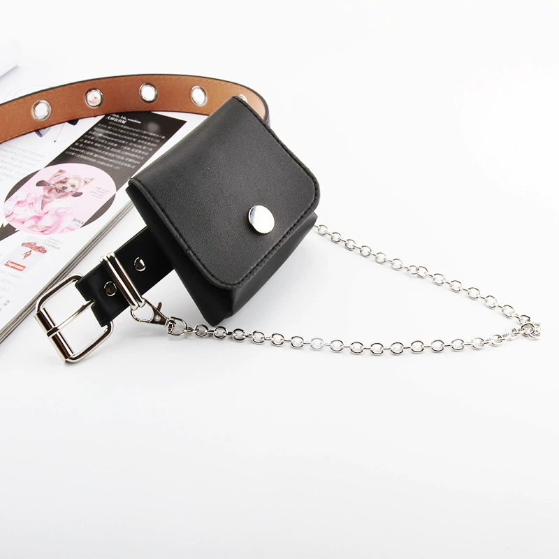  Chain, bag, trend fashionable black belt, punk style, Korean style, (Physicals)